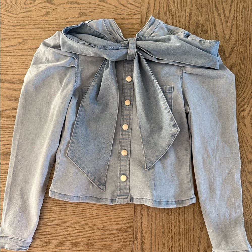 Women's Denim shirt with Bow Detail